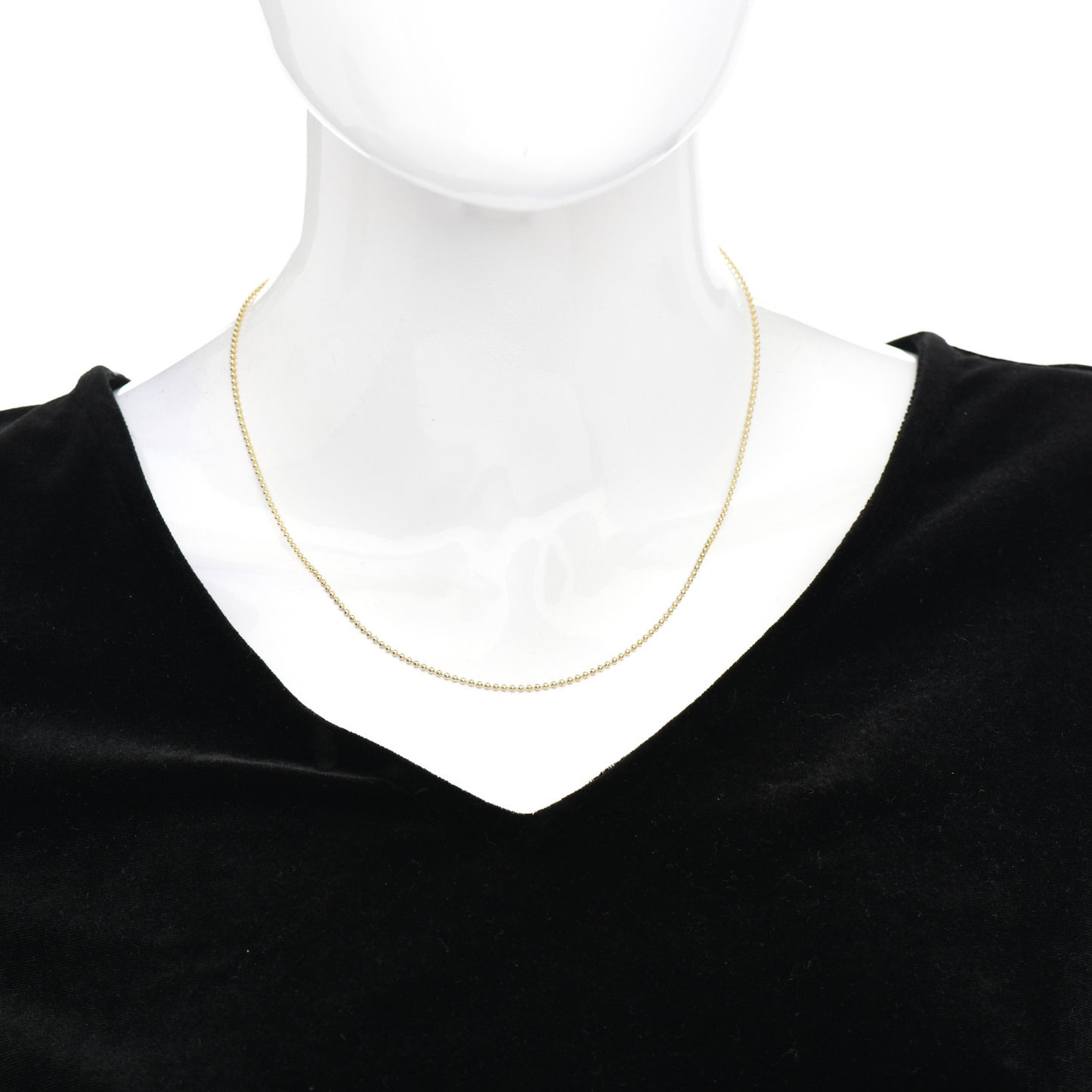 18K Yellow Gold Ball Chain Necklace 18"