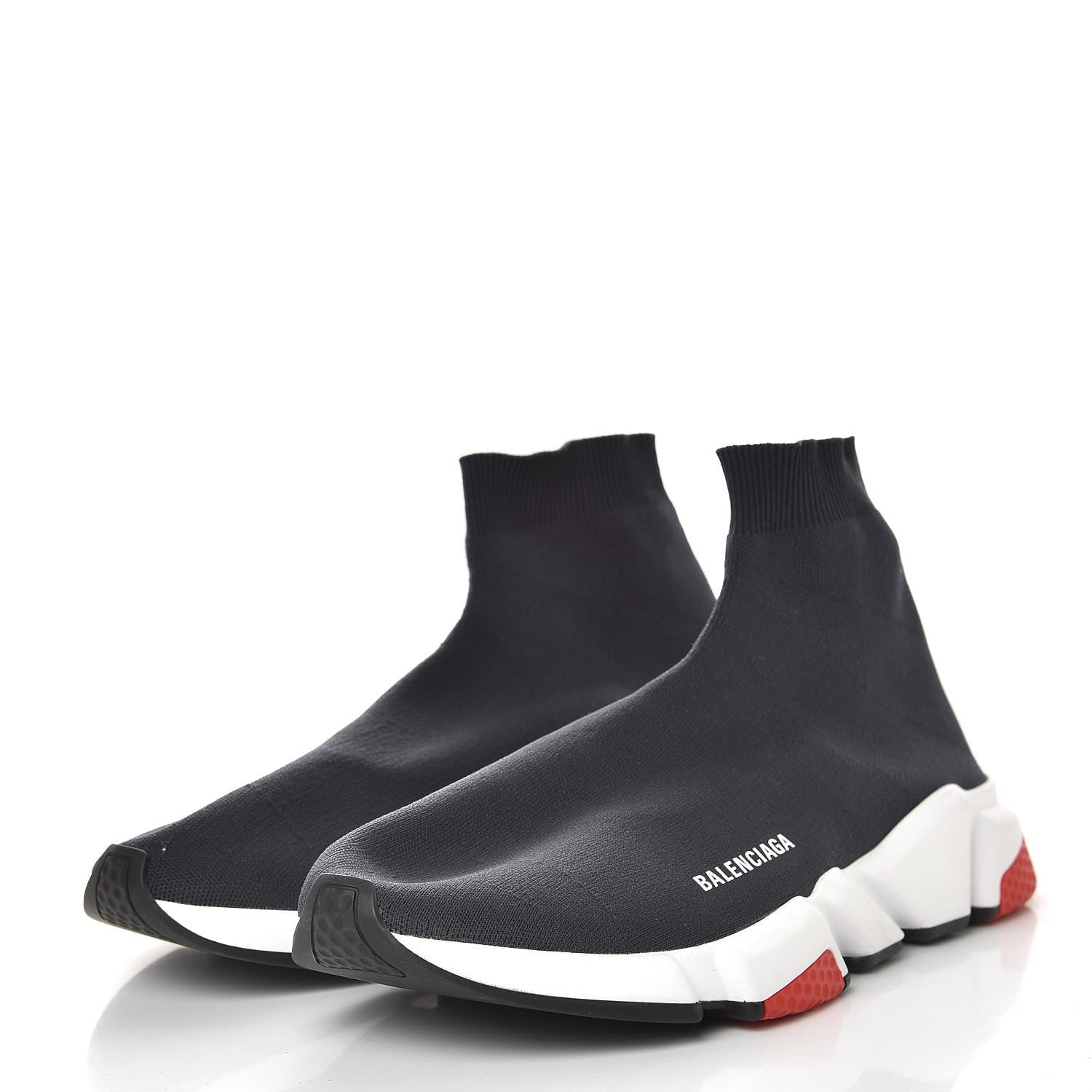Balenciaga Technical 3D Knit Mens Speed Sneakers 46 Black Red 3 of 9
