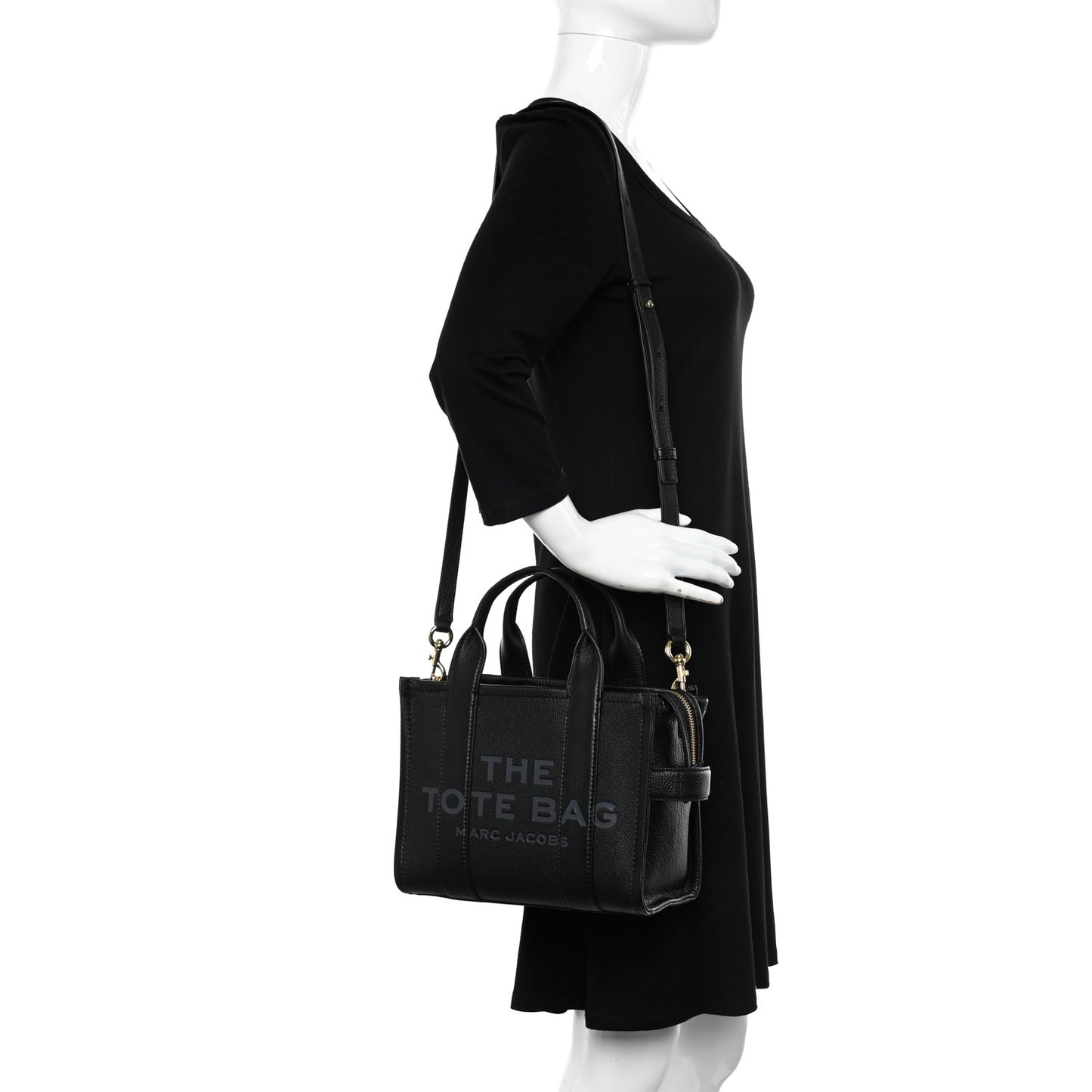 Grained Calfskin Small The Tote Bag Black
