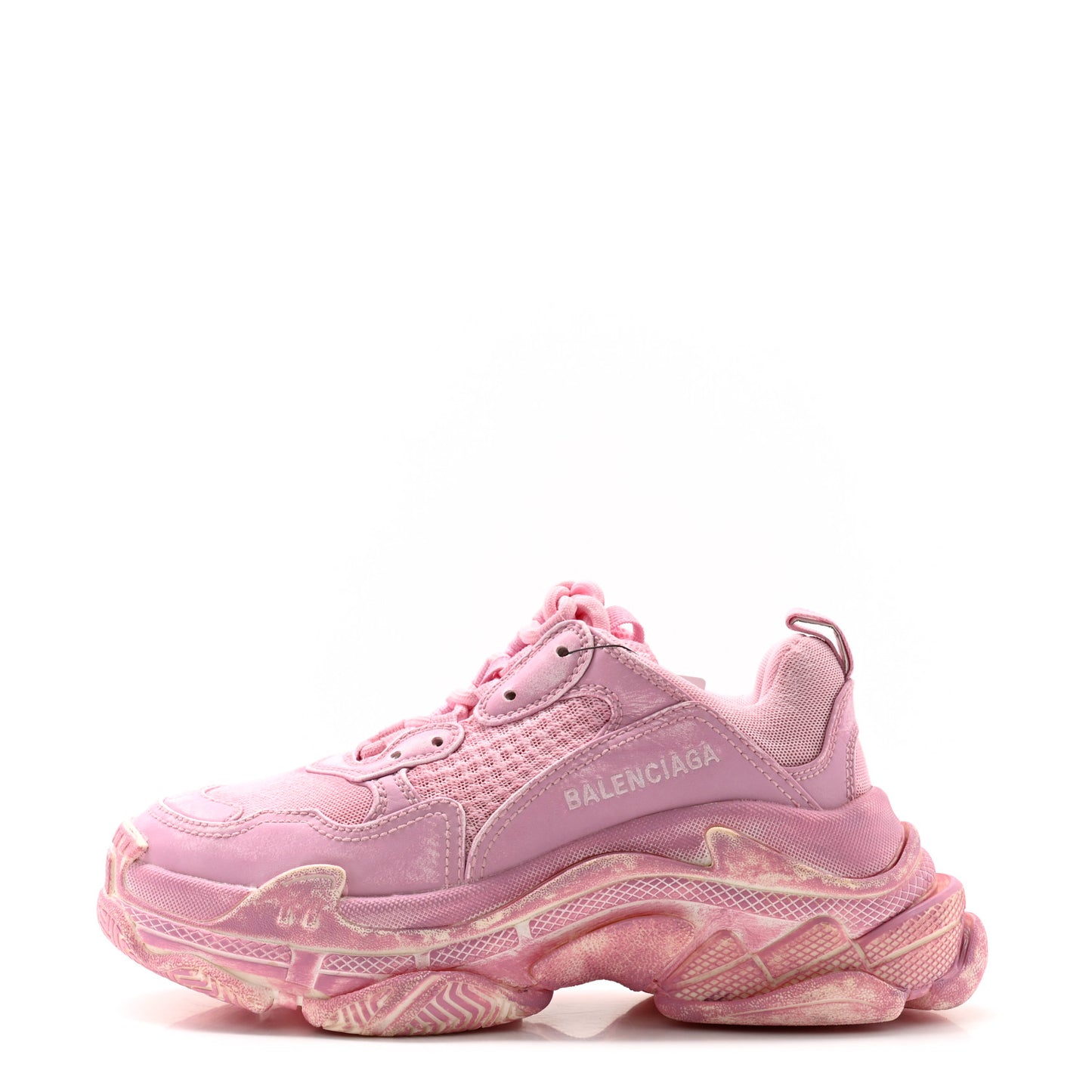 Fabric Mesh Distressed Womens Triple S Sneakers 36 Pink
