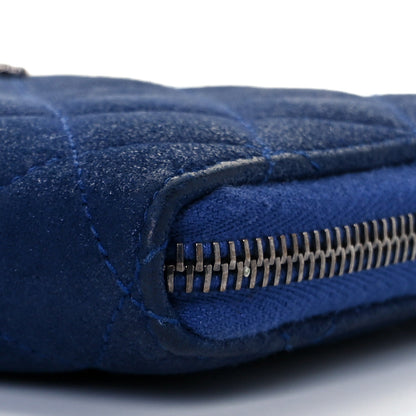 Chanel Iridescent Calfskin Quilted Long Zip Around Wallet Blue 9 of 11