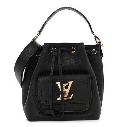 Louis Vuitton Calfskin Lockme Bucket MM Black 1 of 9