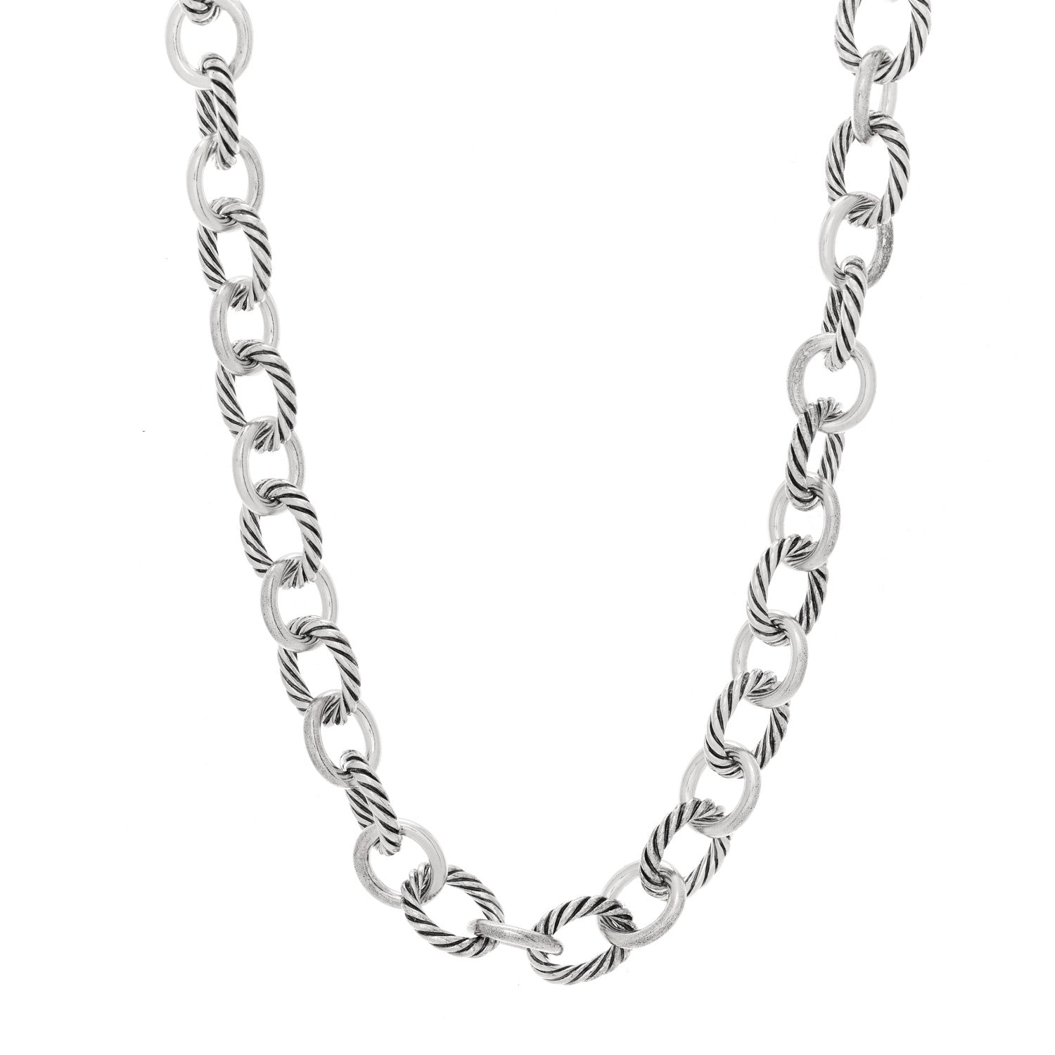 David Yurman Sterling Silver 12mm Large Oval Link Necklace 1 of 5