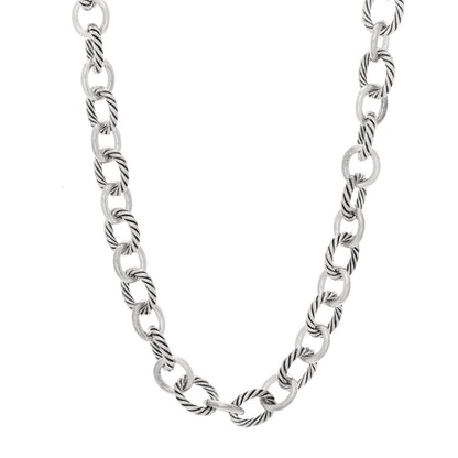David Yurman Sterling Silver 12mm Large Oval Link Necklace 1 of 5