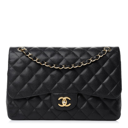 Chanel Caviar Quilted Jumbo Double Flap Black 1 of 21