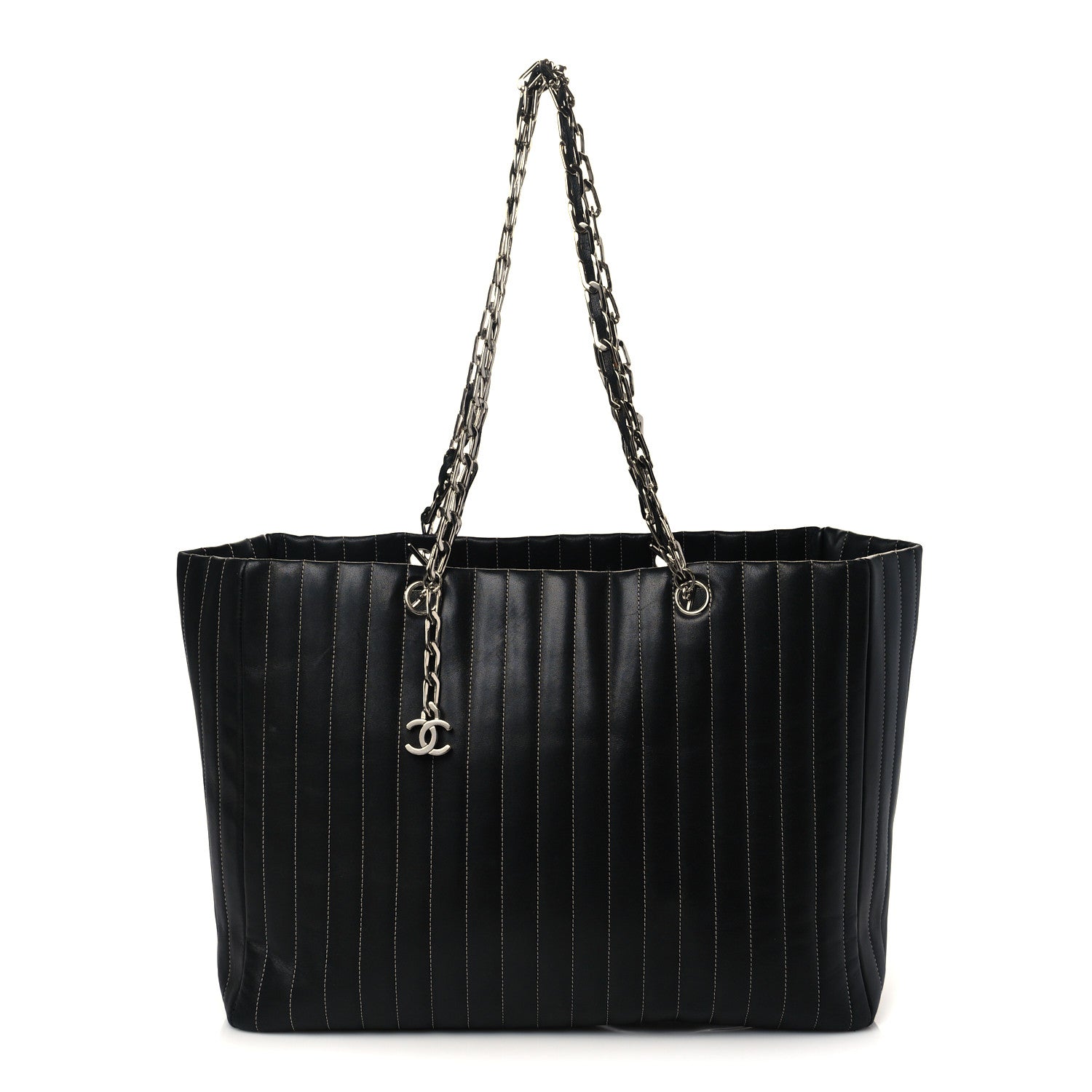 Chanel Lambskin Vertical Quilted Large Mademoiselle Tote Black 1 of 11