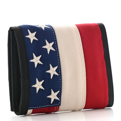 Saint Laurent Canvas American Flag Print Buffalo Compact Wallet 3 of 7
