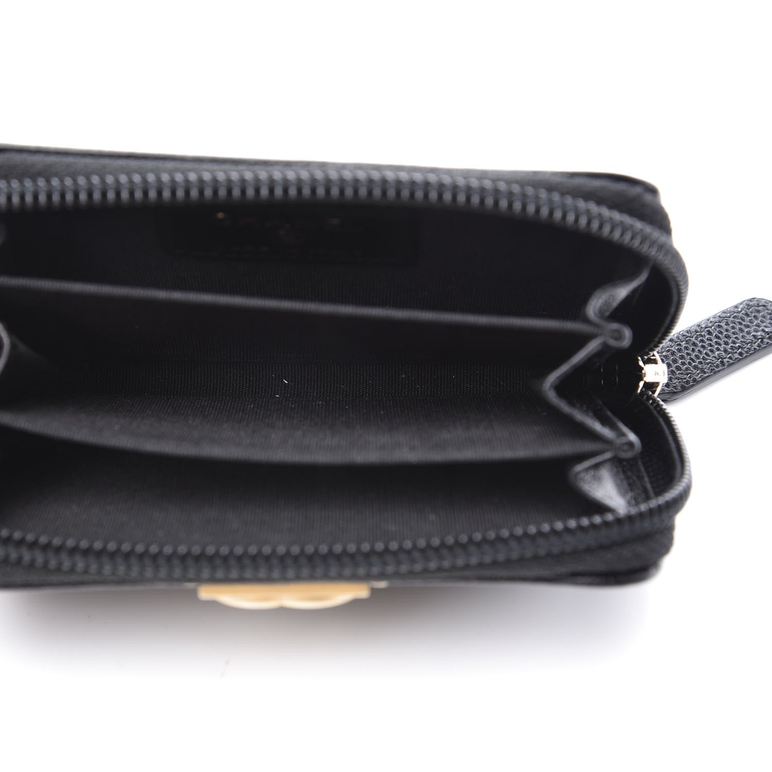 Chanel Caviar Quilted Boy Zip Around Coin Purse Wallet Black 4 of 9