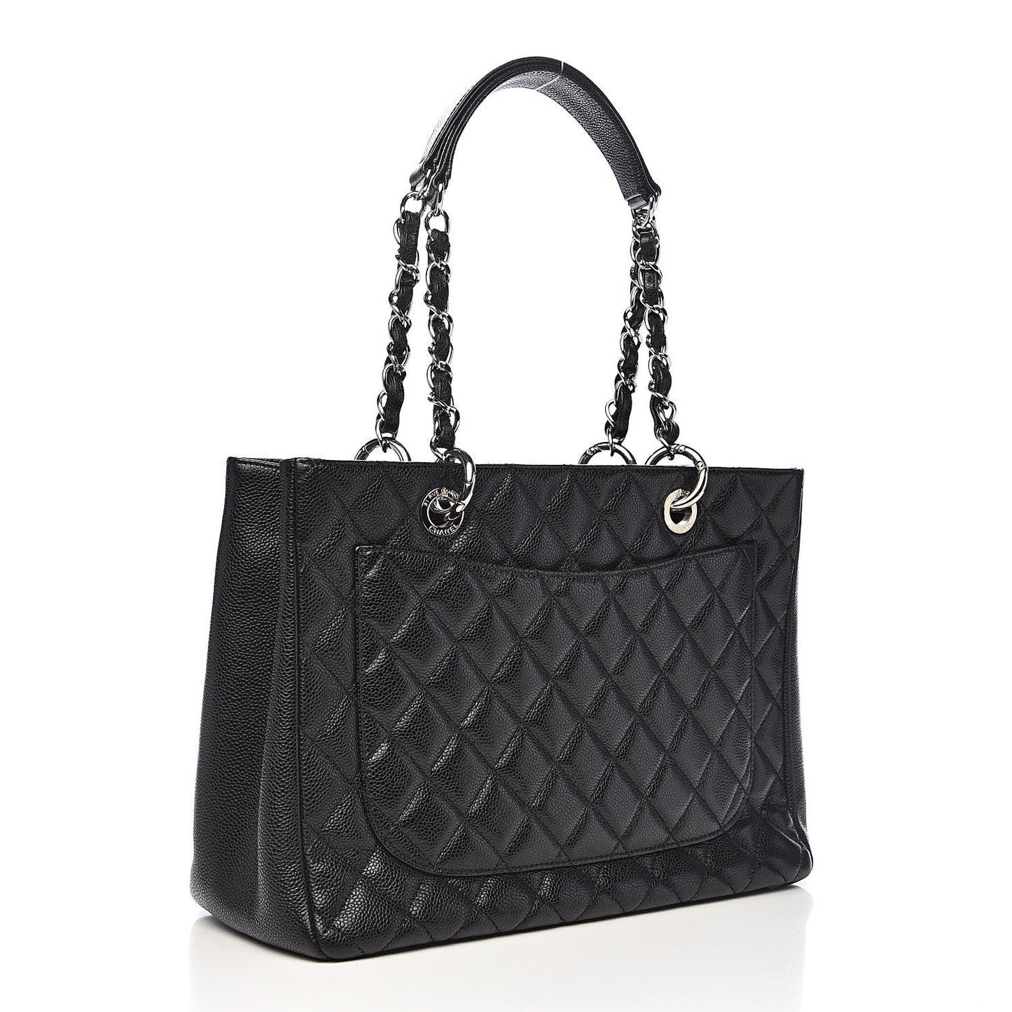 Caviar Quilted Grand Shopping Tote GST Black