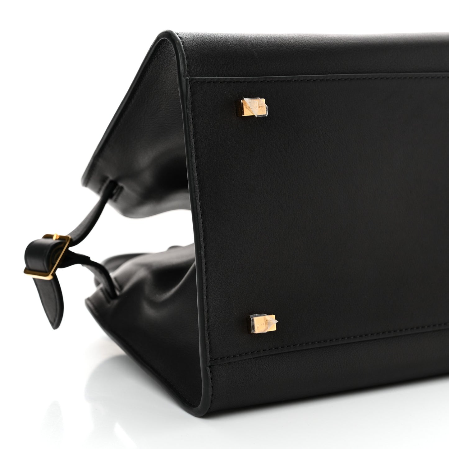 Polished Saddle Calfskin Soft Margaux 10 Bag Black