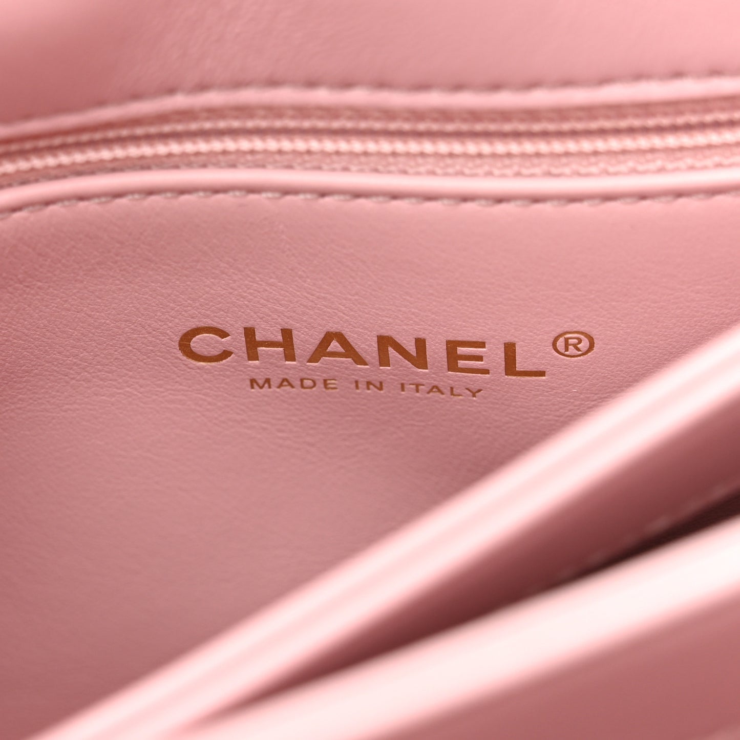 Lambskin Quilted Medium Color Match Flap Light Pink