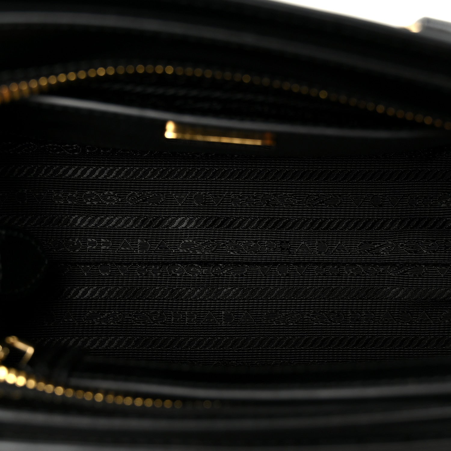 Prada Brushed Calfskin Mini Zippered Crossbody Tote Black 5 of 10