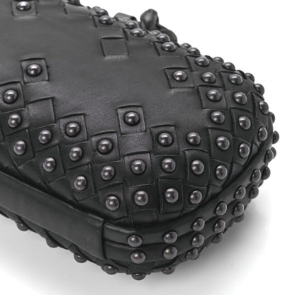 Bottega Veneta Waxy Nappa Intrecciato Knot Studded Clutch Black 9 of 10