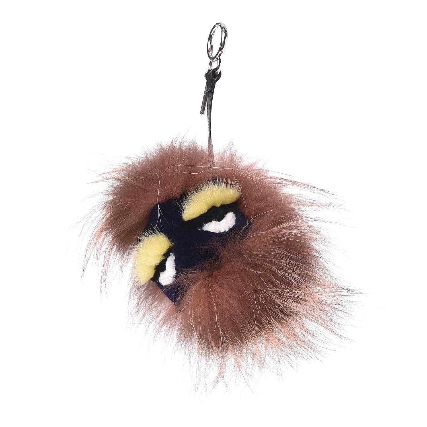 Fendi Fox Mink Rabbit Fur Vitello Flamingo Archy Monster Bag Bug Charm Cipria Multicolor Black 1 of 3
