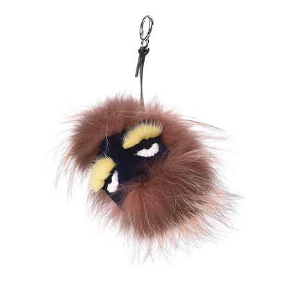 Fendi Fox Mink Rabbit Fur Vitello Flamingo Archy Monster Bag Bug Charm Cipria Multicolor Black 1 of 3