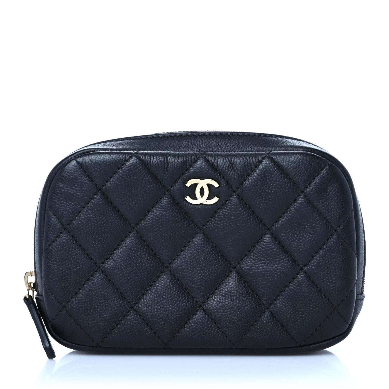 Chanel Caviar Quilted Small Curvy Pouch Cosmetic Case Black 1 of 13