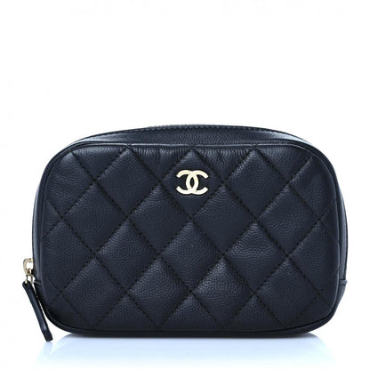 Chanel Caviar Quilted Small Curvy Pouch Cosmetic Case Black 1 of 13
