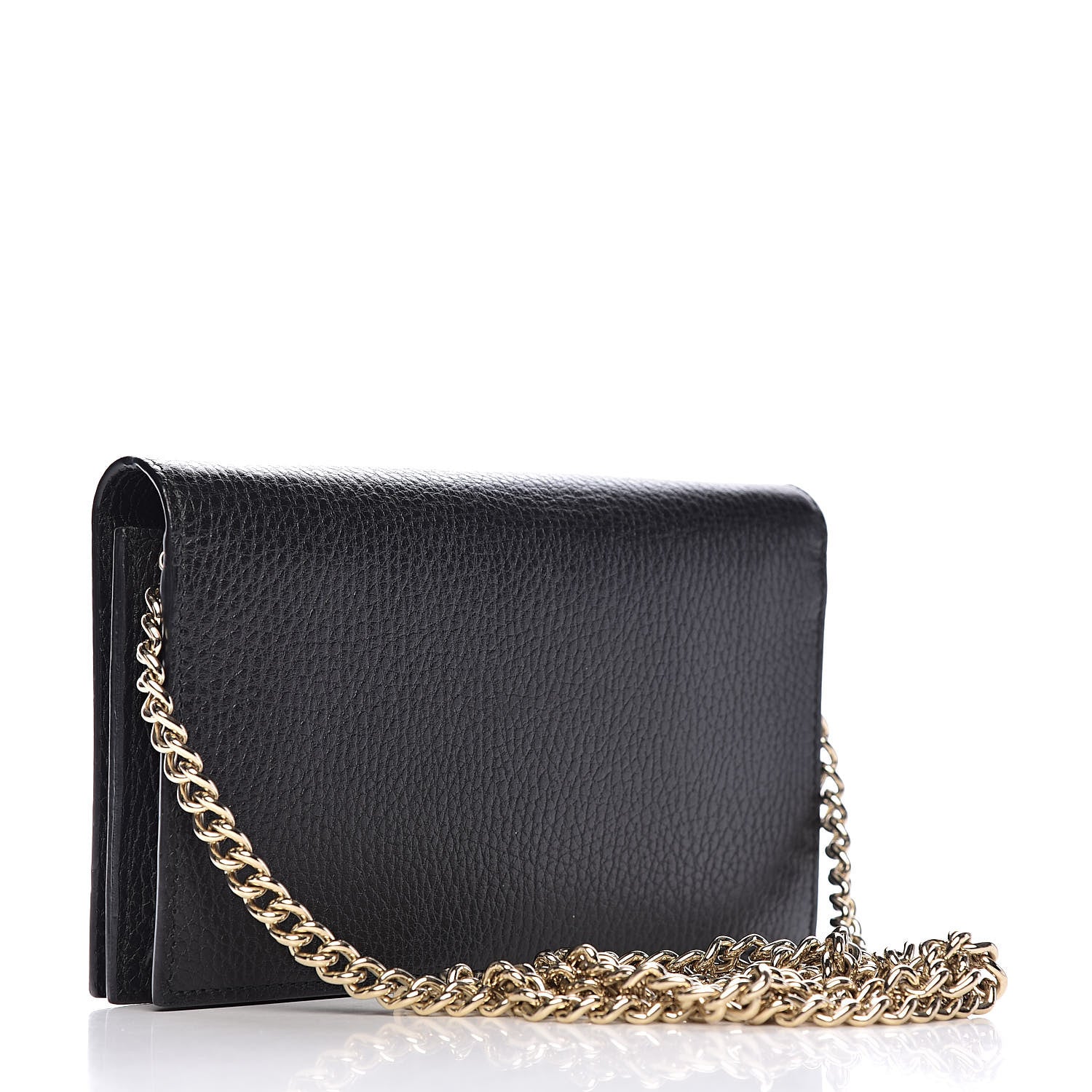 Gucci Dollar Calfskin Medium Betty Chain Wallet Black 3 of 12