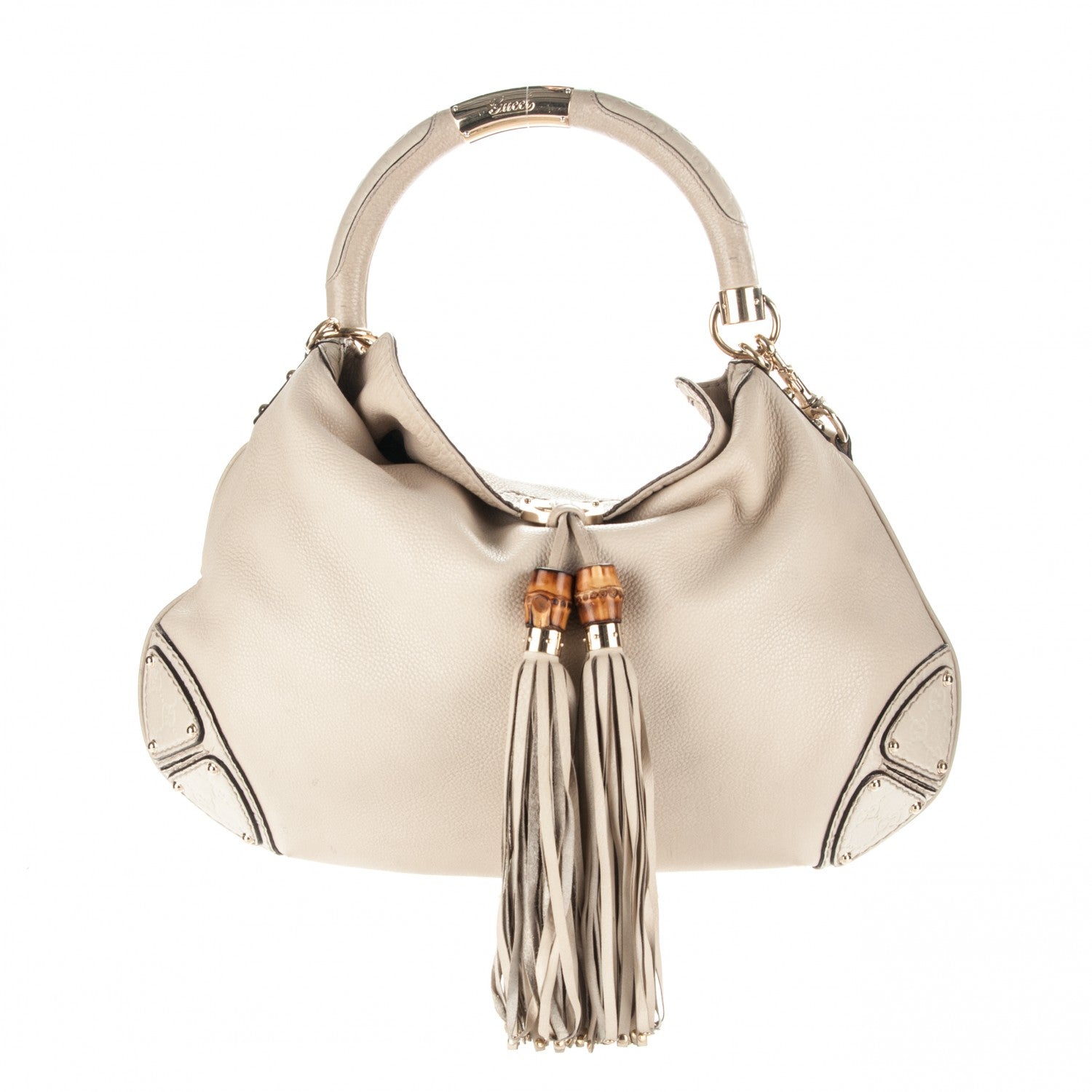 Gucci Calfskin Large Indy Top Handle Hobo Off White 1 of 7