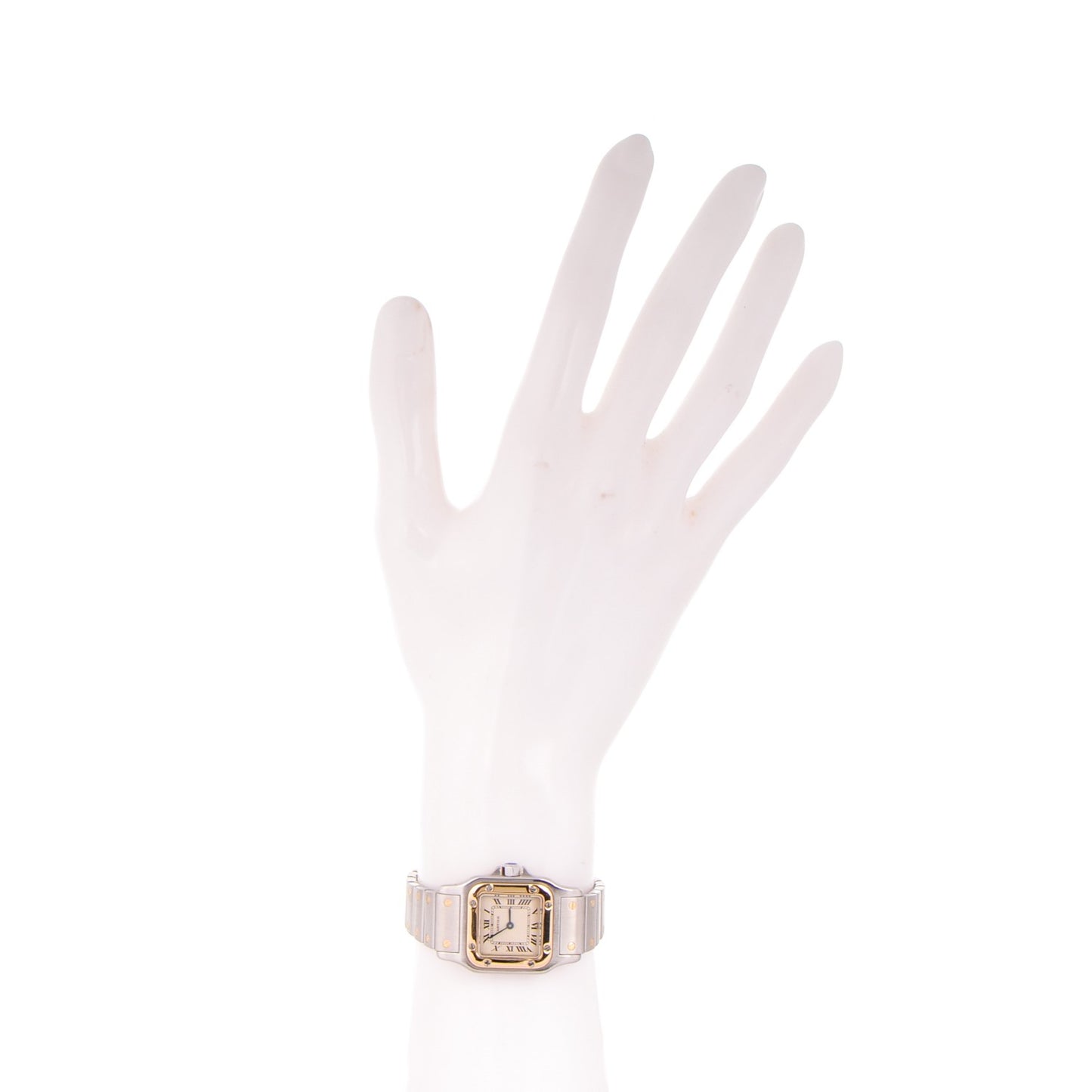 Stainless Steel 18K Yellow Gold 24mm Santos De Cartier Galbee Quartz Watch