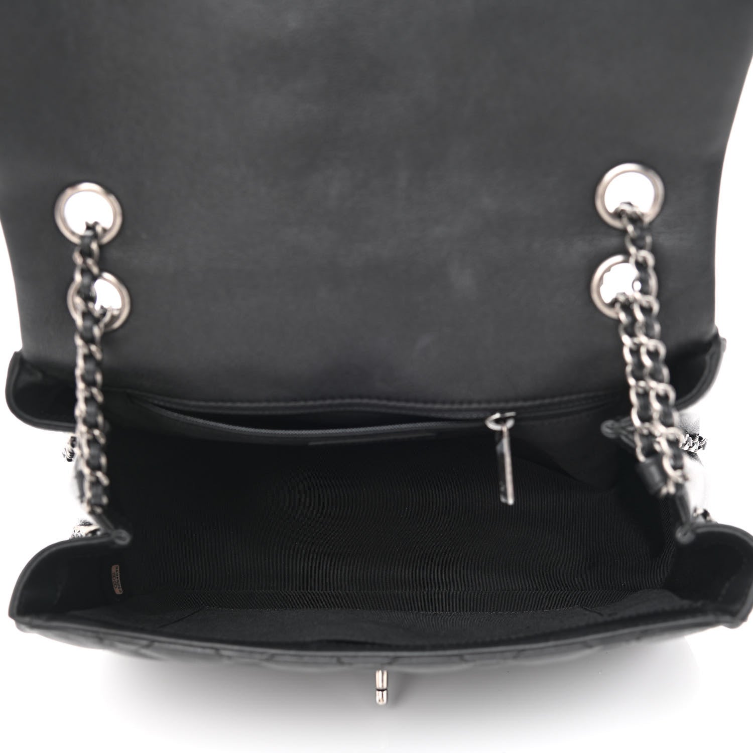 Chanel Calfskin Quilted Medium Frame in Chain Flap Black 4 of 10