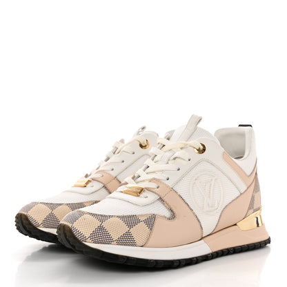 Louis Vuitton Calfskin Damier Azur Run Away Sneakers 38 White 3 of 14