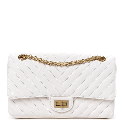 Chanel Aged Calfskin Chevron Quilted 2.55 Reissue 225 Flap White 1 of 12
