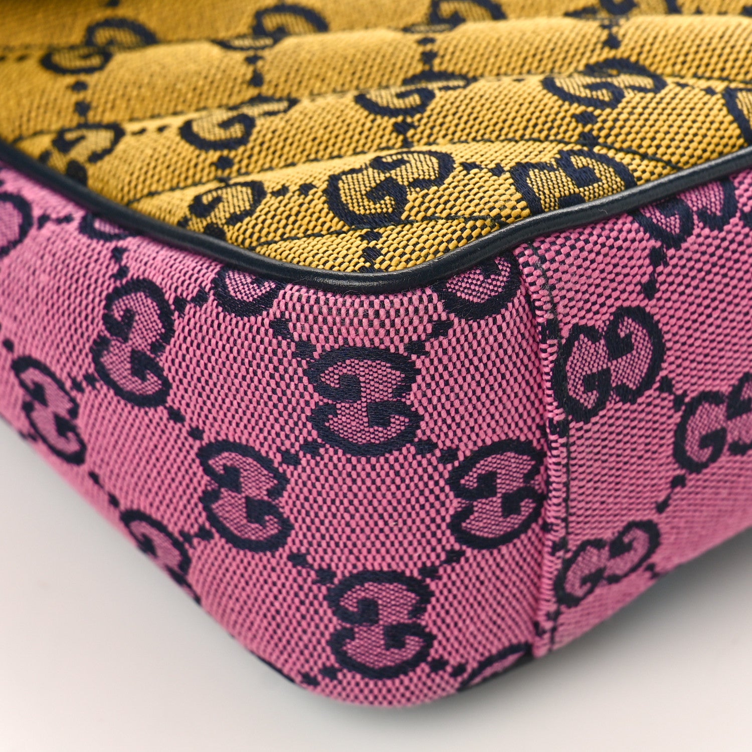 Gucci Monogram Multicolor Matelasse Diagonal Small GG Marmont Shoulder Bag Green Blue Yellow Light Blue Pink 8 of 9