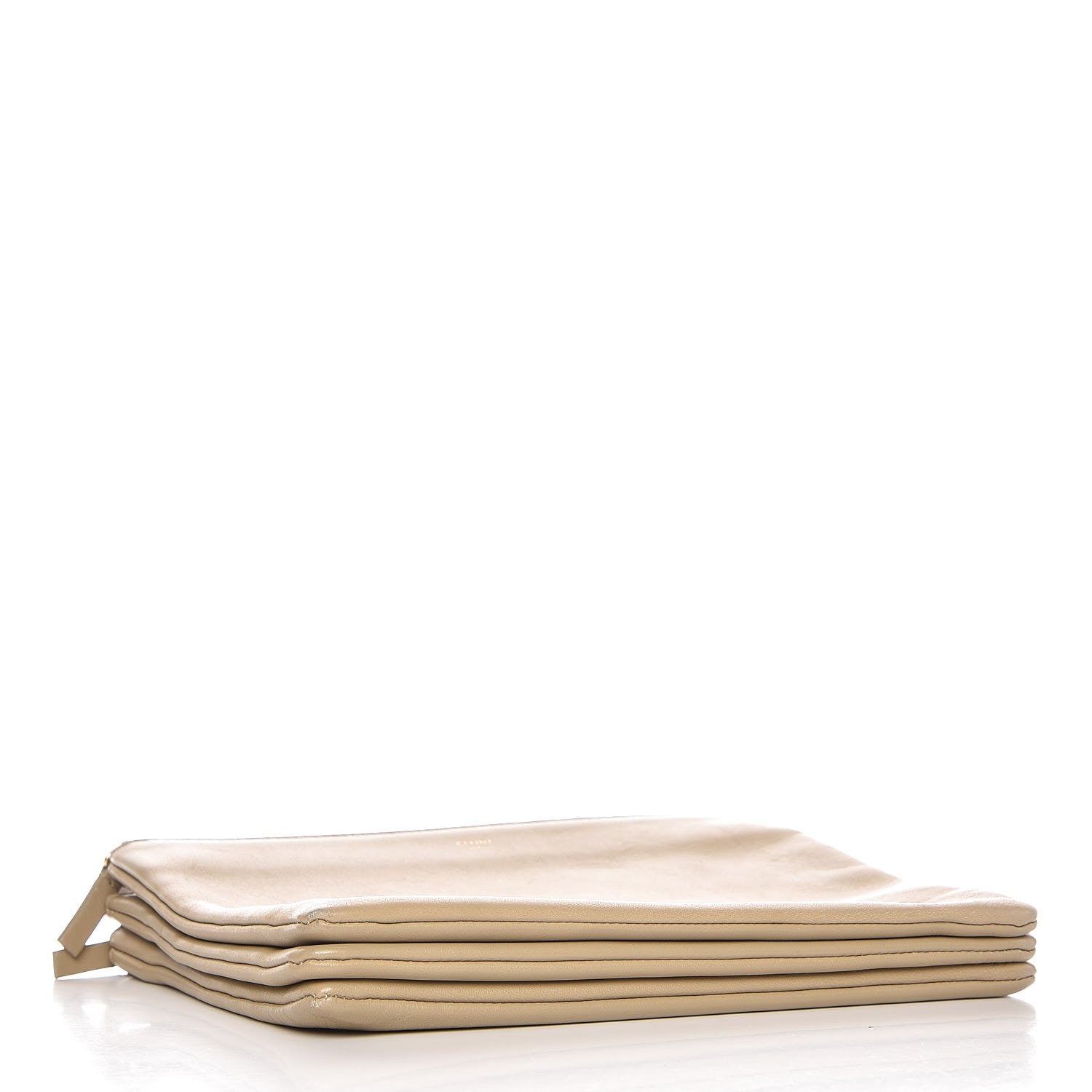 Celine Lambskin Large Trio Crossbody Bag Beige 4 of 12