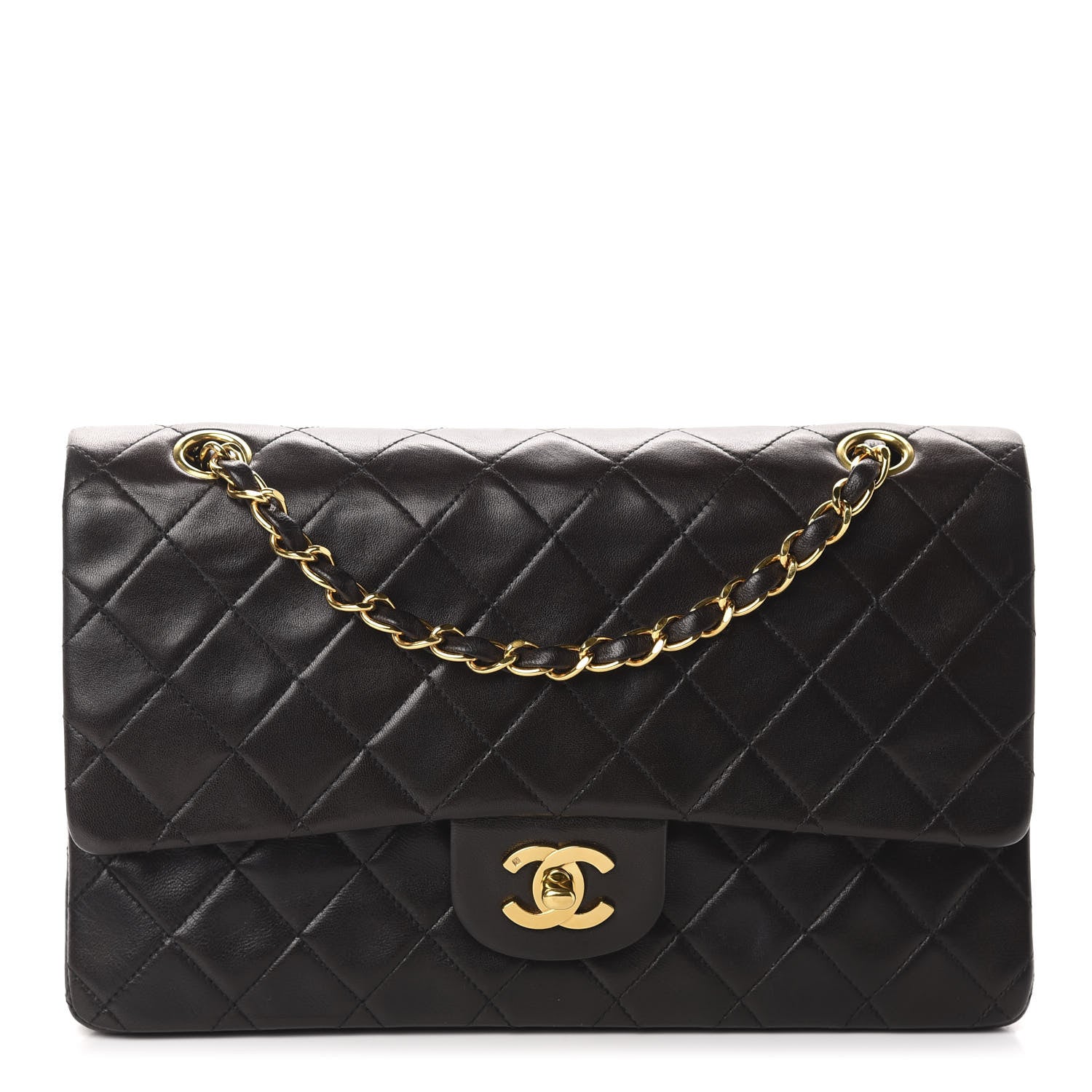 Chanel Lambskin Quilted Medium Double Flap Black 1 of 11