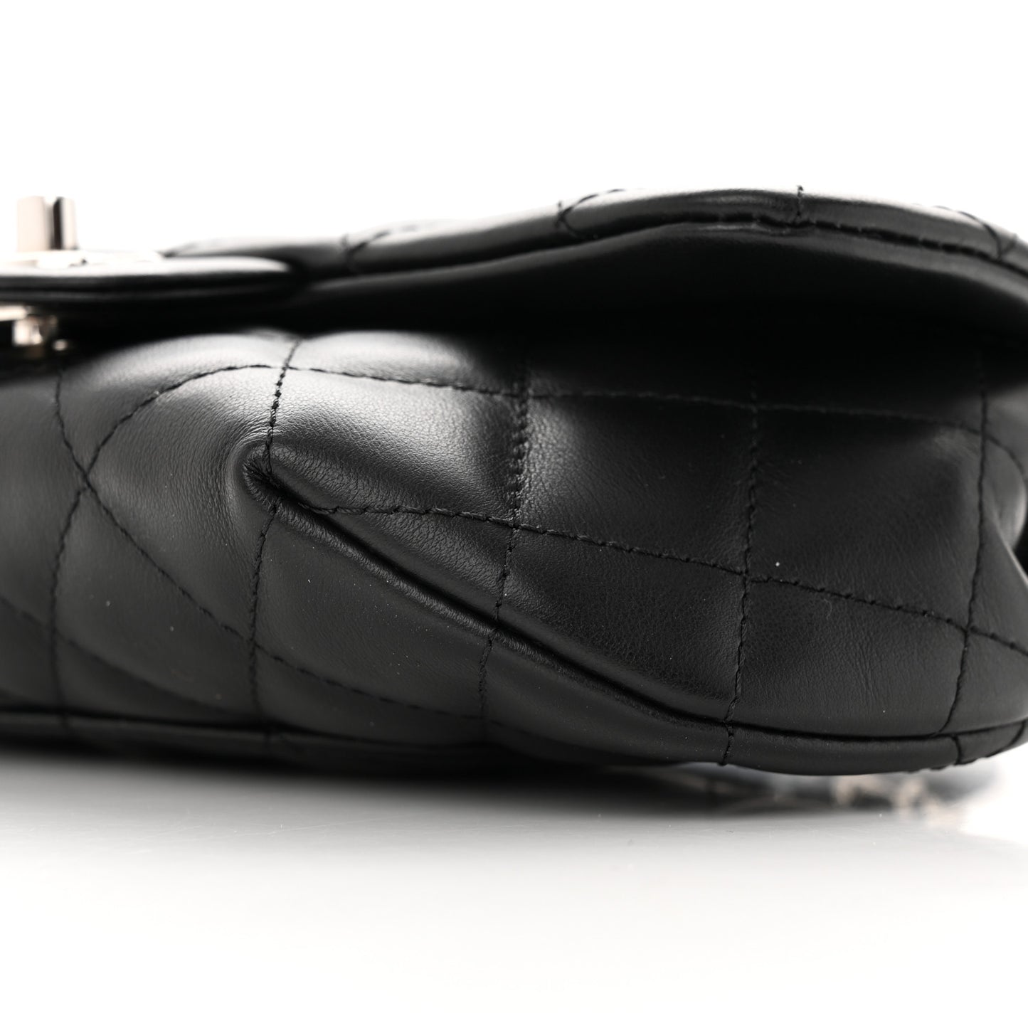 Calfskin Quilted CC Uniform Flap Belt Bag Black