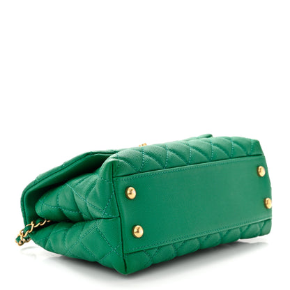 Chanel Caviar Quilted Mini Coco Handle Flap Green 3 of 10