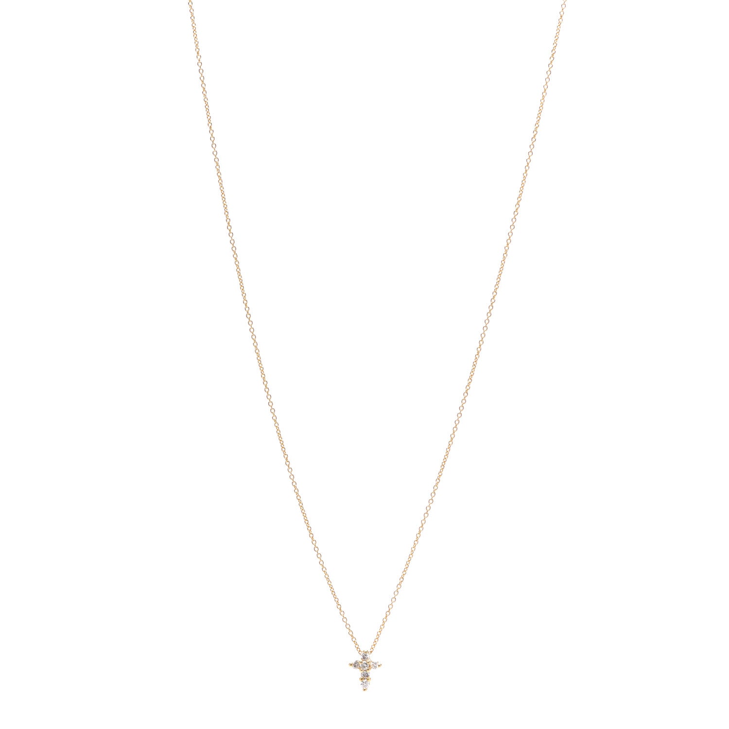 Roberto Coin 18K Yellow Gold Diamond Tiny Treasures Baby Cross Pendant Necklace 1 of 5