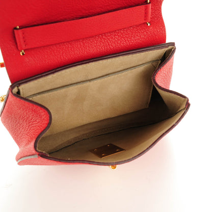 Chloe Grained Lambskin Mini Drew Shoulder Bag Plaid Red 5 of 8
