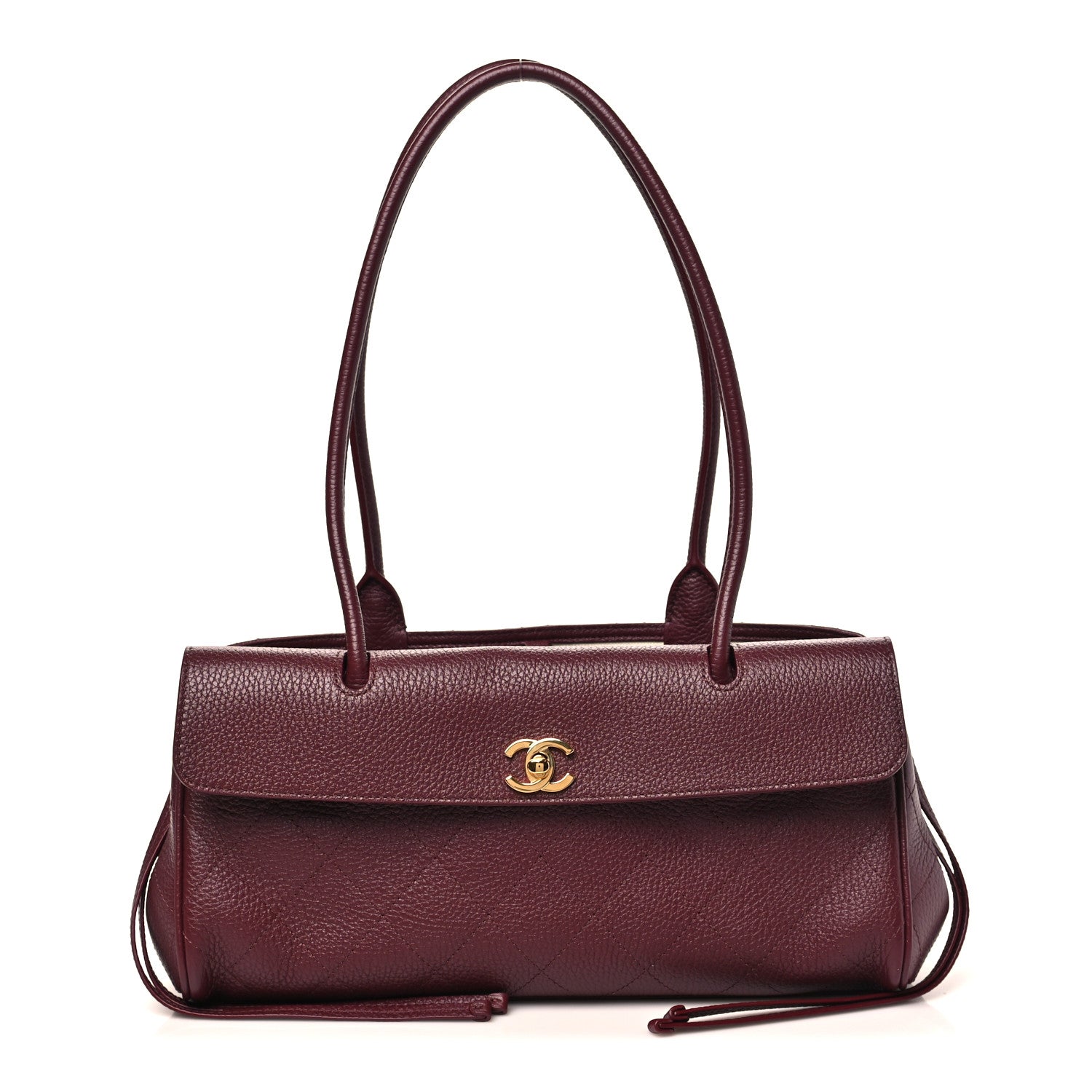 Chanel Grained Calfskin Stitched Urban Essentials Small Shopping Bag Burgundy 1 of 11