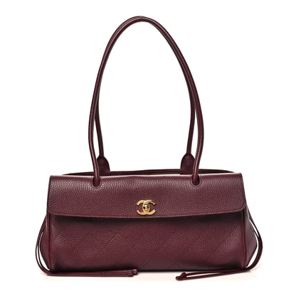 Chanel Grained Calfskin Stitched Urban Essentials Small Shopping Bag Burgundy 1 of 11