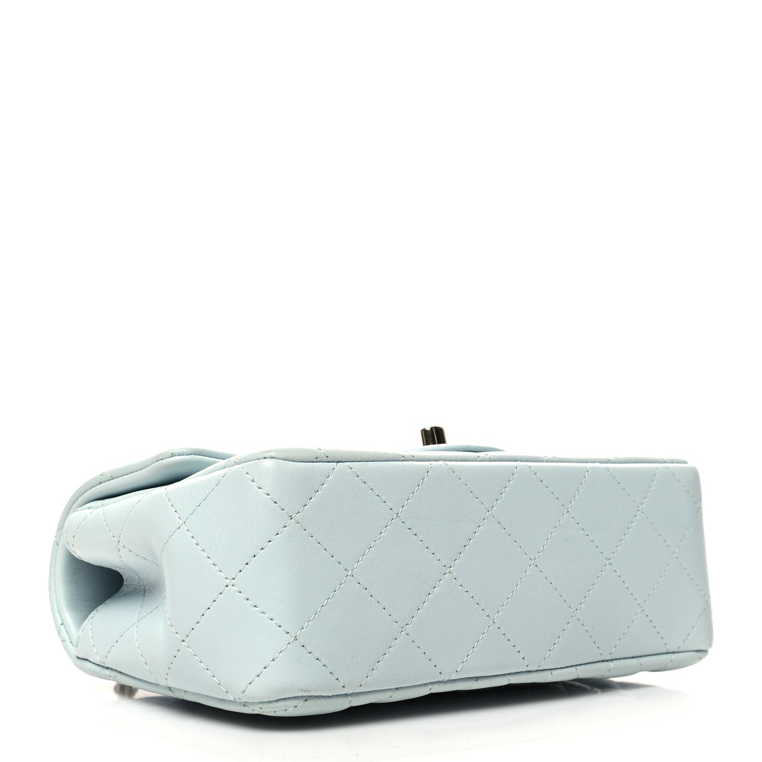 Chanel Lambskin Quilted Mini Top Handle Rectangular Flap Light Blue 4 of 11