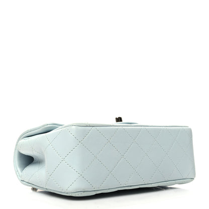 Chanel Lambskin Quilted Mini Top Handle Rectangular Flap Light Blue 4 of 11
