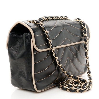 Chanel Lambskin Quilted Single Flap Bag Black Beige 3 of 11
