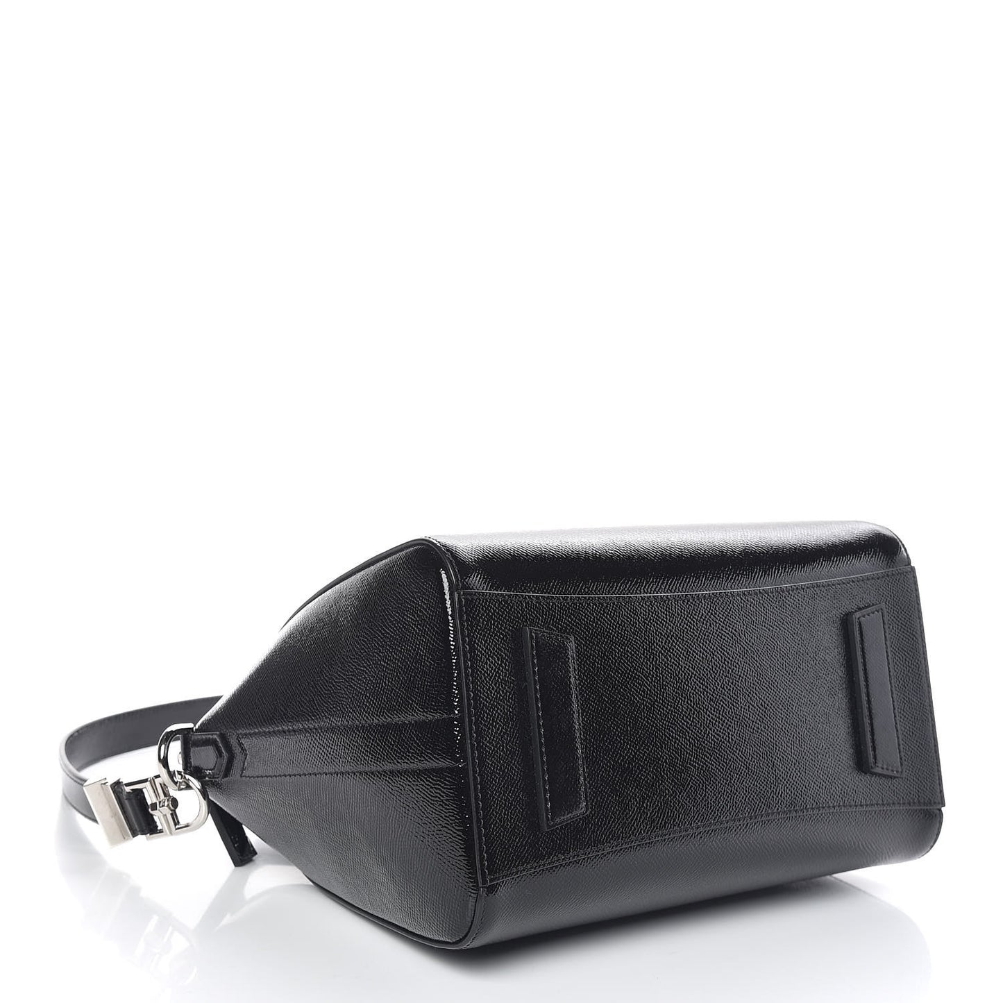 Textured Patent Calfskin Small Antigona Black