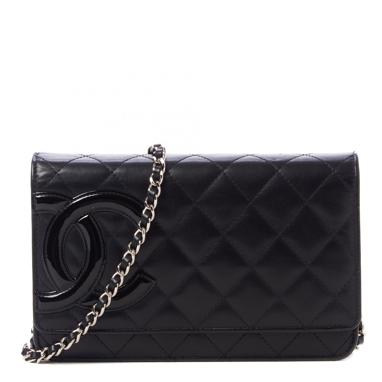 Chanel Calfskin Quilted Cambon Wallet On Chain WOC Black 1 of 12