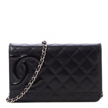Chanel Calfskin Quilted Cambon Wallet On Chain WOC Black 1 of 12
