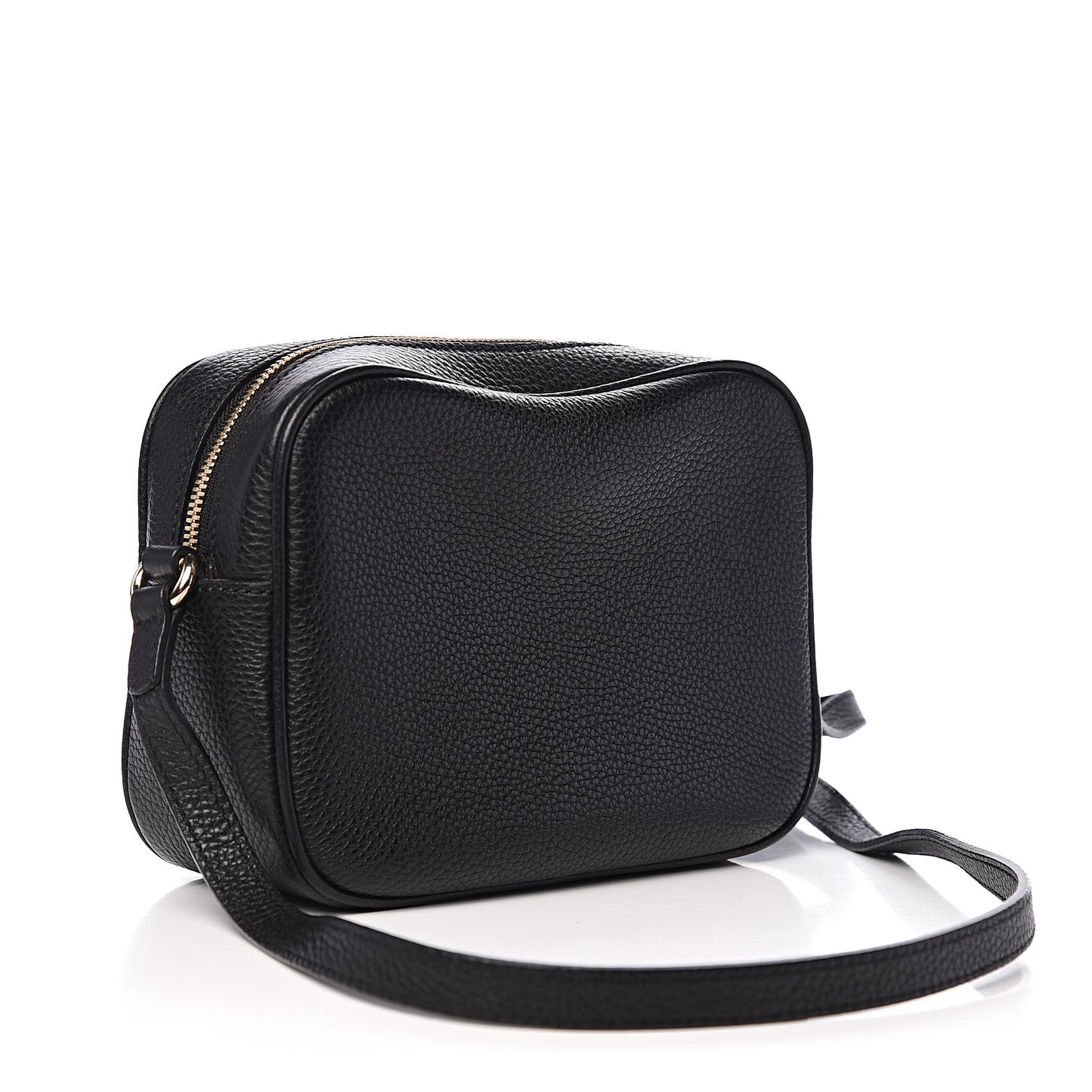 Pebbled Calfskin Small Soho Disco Bag Black