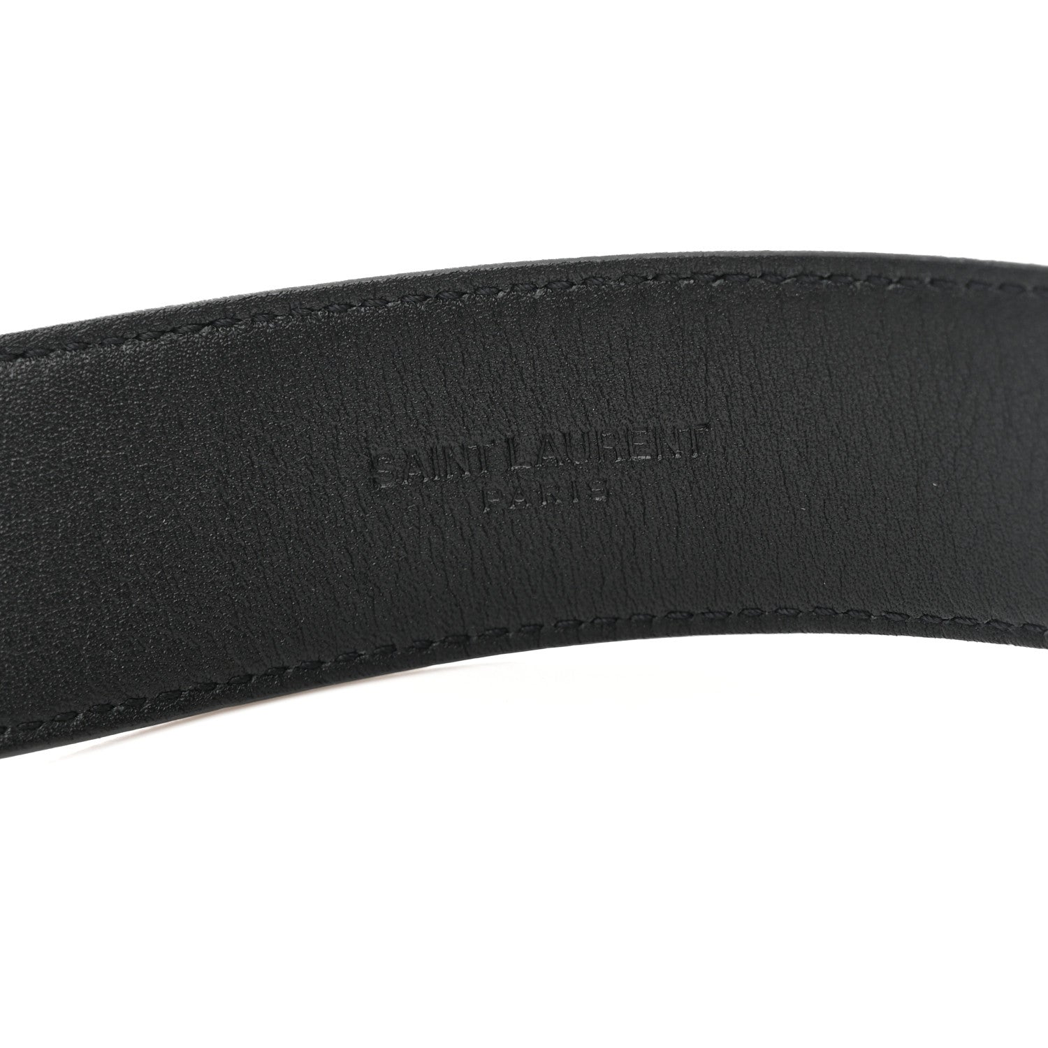 Saint Laurent Smooth Calfskin Monogram Square Buckle Belt 70 28 Black 3 of 6