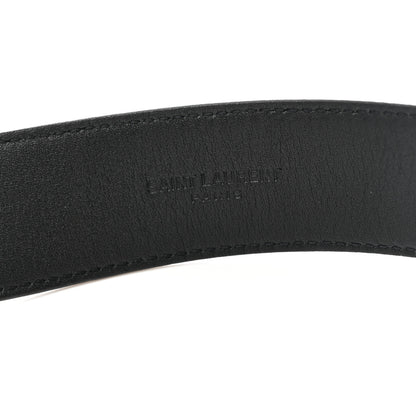 Saint Laurent Smooth Calfskin Monogram Square Buckle Belt 70 28 Black 3 of 6