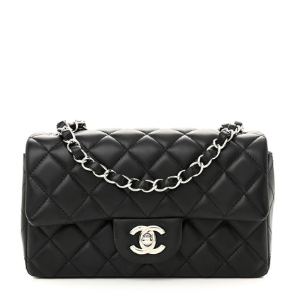 Chanel Lambskin Quilted Mini Rectangular Flap Black 1 of 11