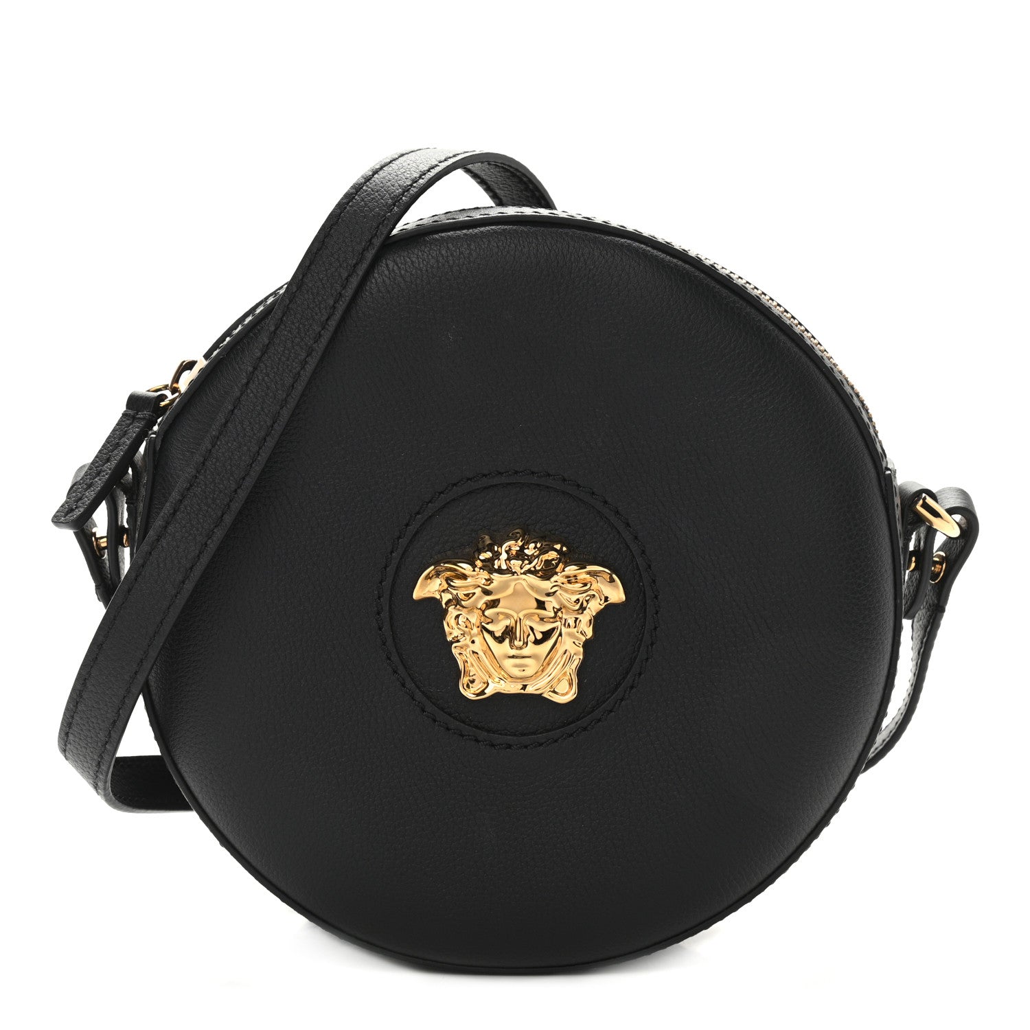 Versace Calfskin La Medusa Round Camera Bag Black 1 of 9