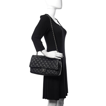Chanel Caviar Quilted Jumbo Easy Flap Black 2 of 11