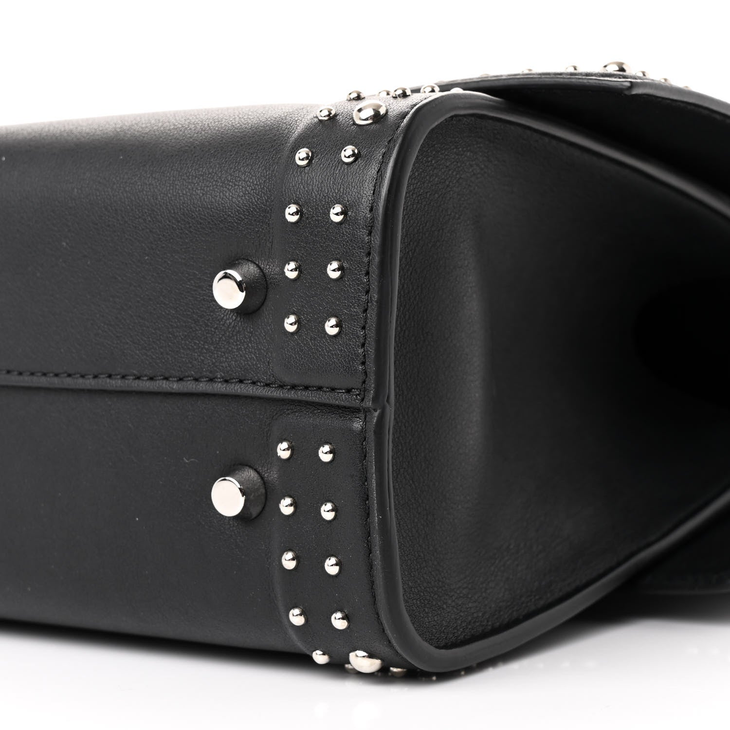 Givenchy Grained Calfskin Studded Small Shark Lock Satchel Black 9 of 9