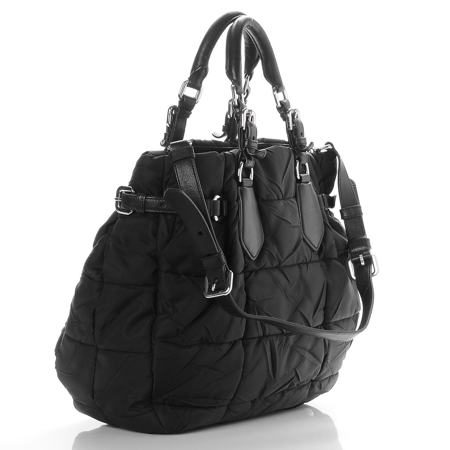Prada Tessuto Nylon Quilted Tote Nero Black 4 of 8